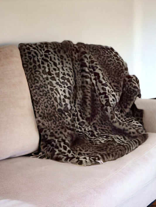 Ultra Soft Faux Fur Leopard Throw - Homeroots - Flyclothing LLC