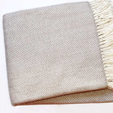 Grey and White Dreamy Soft Herringbone Throw Blanket - Homeroots - Flyclothing LLC