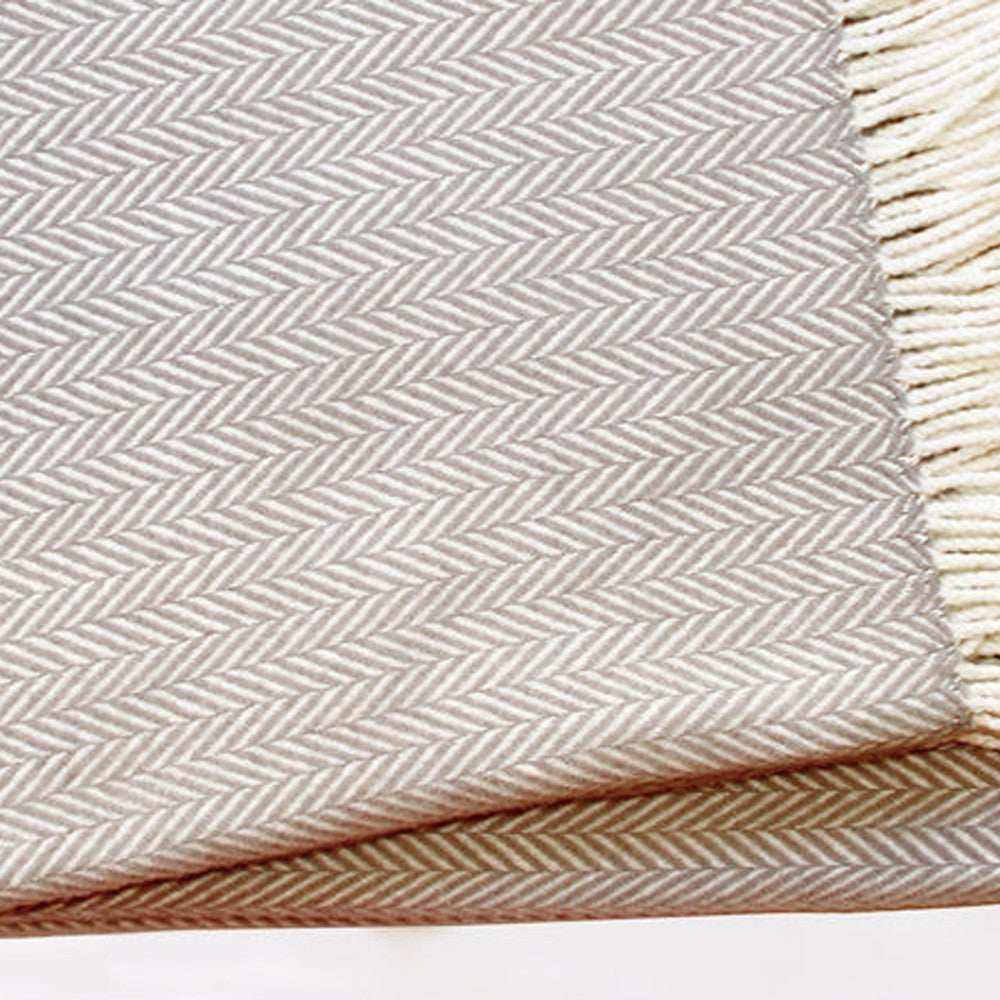 Grey and White Dreamy Soft Herringbone Throw Blanket - Homeroots - Flyclothing LLC