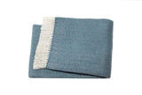 Aqua Blue and White Dreamy Soft Herringbone Throw Blanket - Homeroots - Flyclothing LLC