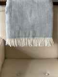Sky Blue and White Dreamy Soft Herringbone Throw Blanket - Homeroots - Flyclothing LLC