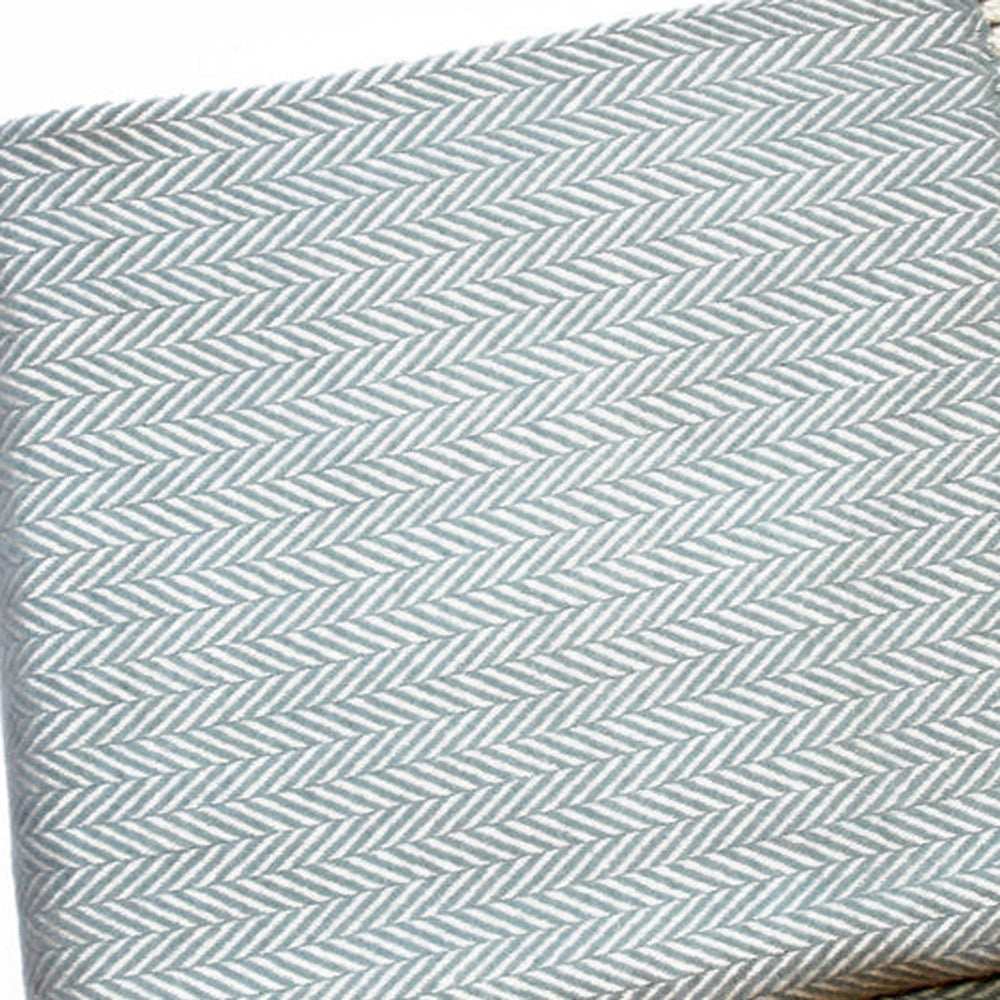 Sky Blue and White Dreamy Soft Herringbone Throw Blanket - Homeroots - Flyclothing LLC