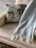 Sky Blue and White Dreamy Soft Herringbone Throw Blanket - Homeroots - Flyclothing LLC