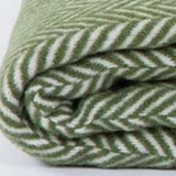 Moss Green and White Dreamy Soft Herringbone Throw Blanket - Homeroots - Flyclothing LLC