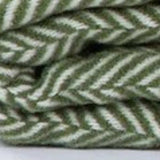 Moss Green and White Dreamy Soft Herringbone Throw Blanket - Homeroots - Flyclothing LLC
