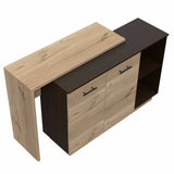 Black and Light Oak Contemporary Kitchen Island with Bar Table - Homeroots - Flyclothing LLC