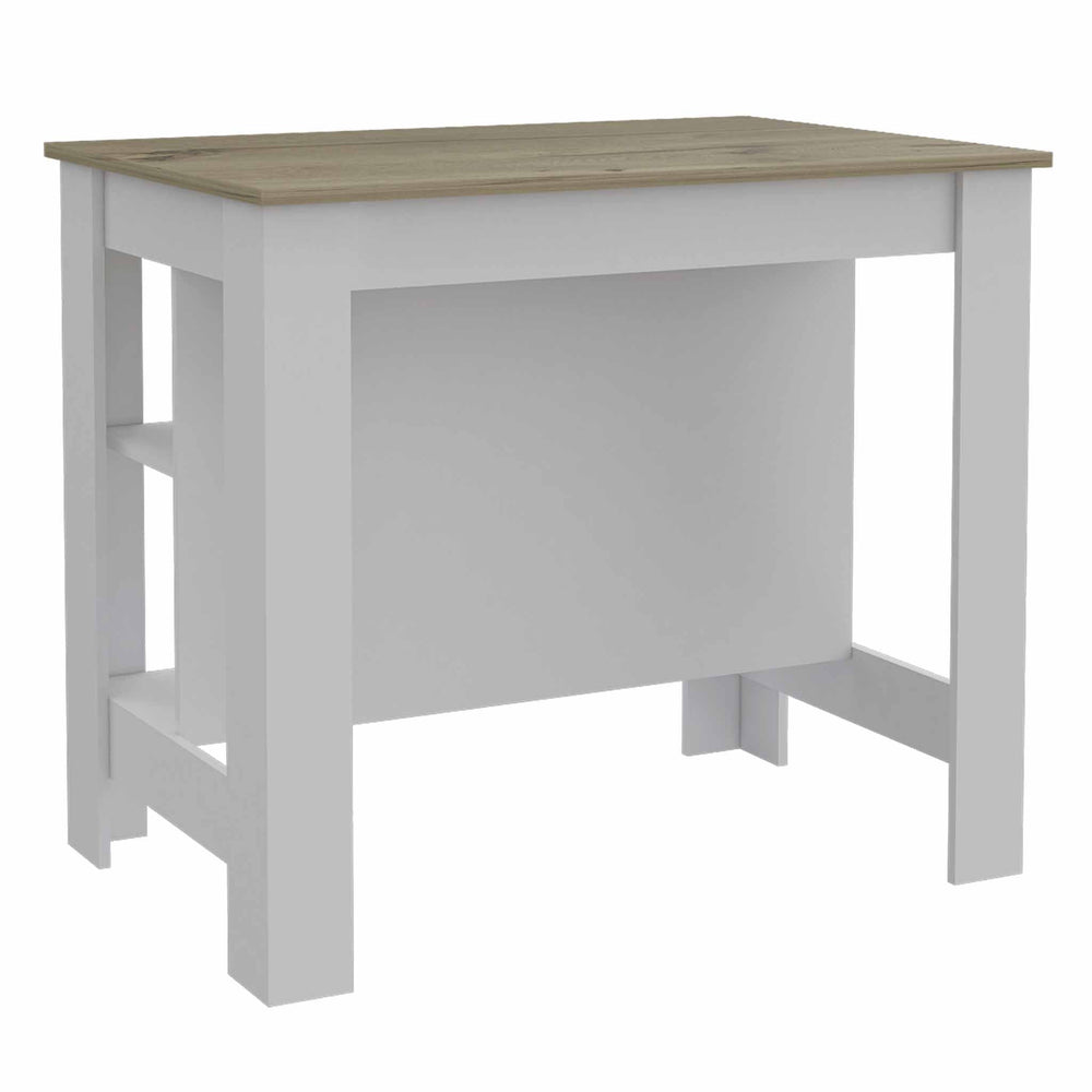 White and Brown 41" Kitchen Island With Storage - Homeroots - Flyclothing LLC