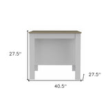 White and Brown 41" Kitchen Island With Storage - Homeroots - Flyclothing LLC