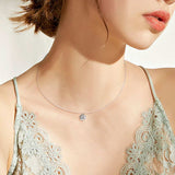 1 Carat Moissanite 925 Sterling Silver Necklace - Trendsi - Flyclothing LLC