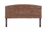 Brown Natural and Rustic Woven Banana Leaf Curved King Size Headboard - Homeroots - Flyclothing LLC