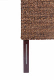 Brown Natural and Rustic Woven Banana Leaf Curved King Size Headboard - Homeroots - Flyclothing LLC