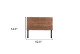 Brown Natural and Rustic Woven Banana Leaf Straight Queen Size Headboard - Homeroots - Flyclothing LLC