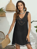 Tassel Scoop Neck Wide Strap Cover-Up - Trendsi - Flyclothing LLC