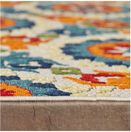 5' X 7' Orange And Ivory Moroccan Stain Resistant Indoor Outdoor Area Rug - Homeroots - Flyclothing LLC