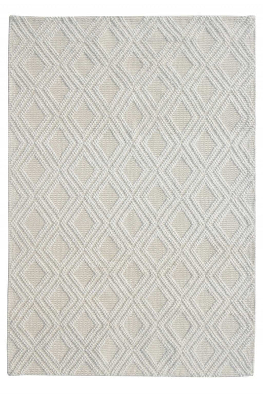 5' X 7' Ivory Geometric Handmade Area Rug - Homeroots - Flyclothing LLC