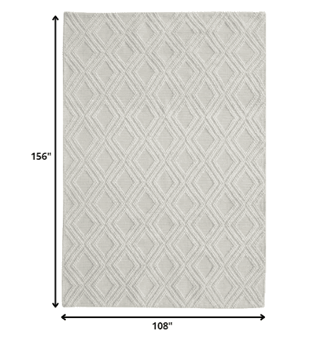 9' X 13' Ivory Diamond Lattice Modern Area Rug - Homeroots - Flyclothing LLC