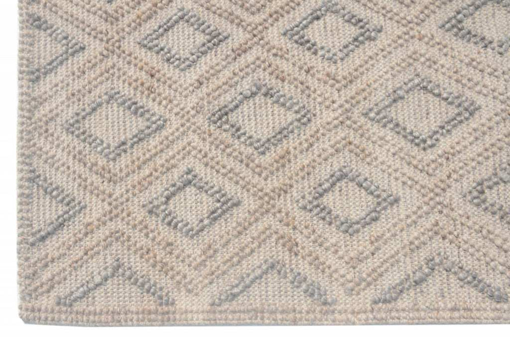 9' X 13' Tan Gray Diamond Lattice Modern Area Rug - Homeroots - Flyclothing LLC