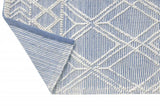 5' X 7' Blue and Ivory Geometric Handmade Area Rug - Homeroots - Flyclothing LLC