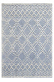 6' X 9' Blue and Ivory Geometric Handmade Area Rug - Homeroots - Flyclothing LLC