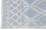 6' X 9' Blue and Ivory Geometric Handmade Area Rug - Homeroots - Flyclothing LLC