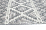6' X 9' Gray and Ivory Geometric Handmade Area Rug - Homeroots - Flyclothing LLC