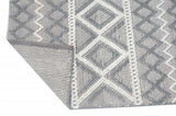 9' X 13' Gray Ivory Diamonds Boho Chic Area Rug - Homeroots - Flyclothing LLC