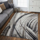 3' X 5' Gray and Ivory Abstract Area Rug - Homeroots - Flyclothing LLC