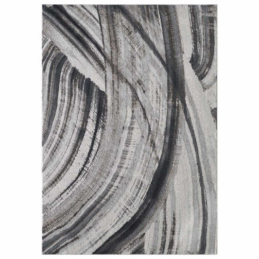 7' X 10' Gray and Ivory Abstract Area Rug - Homeroots - Flyclothing LLC