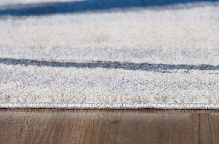 5' X 8' Ivory and Blue Abstract Area Rug - Homeroots - Flyclothing LLC