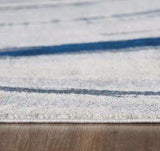 8' X 11' Ivory and Blue Abstract Area Rug - Homeroots - Flyclothing LLC