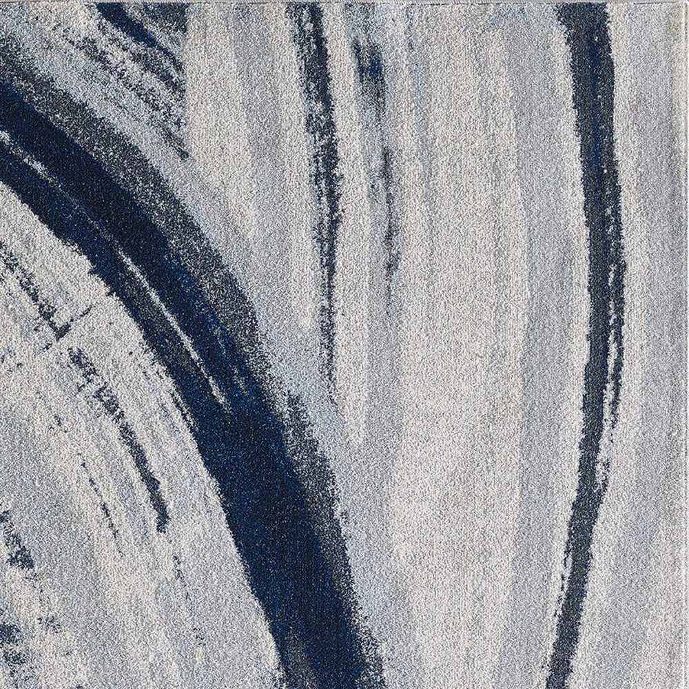 10' X 13' Navy Ivory Abstract Strokes Modern Area Rug - Homeroots - Flyclothing LLC