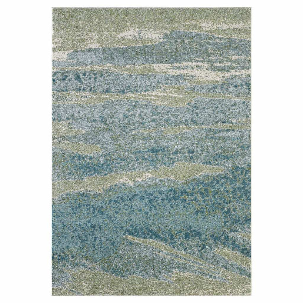 3' X 5' Blue and Green Abstract Area Rug - Homeroots - Flyclothing LLC