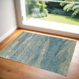 3' X 5' Blue and Green Abstract Area Rug - Homeroots - Flyclothing LLC