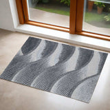 3' X 5' Blue and Gray Abstract Area Rug - Homeroots - Flyclothing LLC