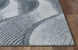 10' X 13' Gray Blue Abstract Waves Modern Area Rug - Homeroots - Flyclothing LLC