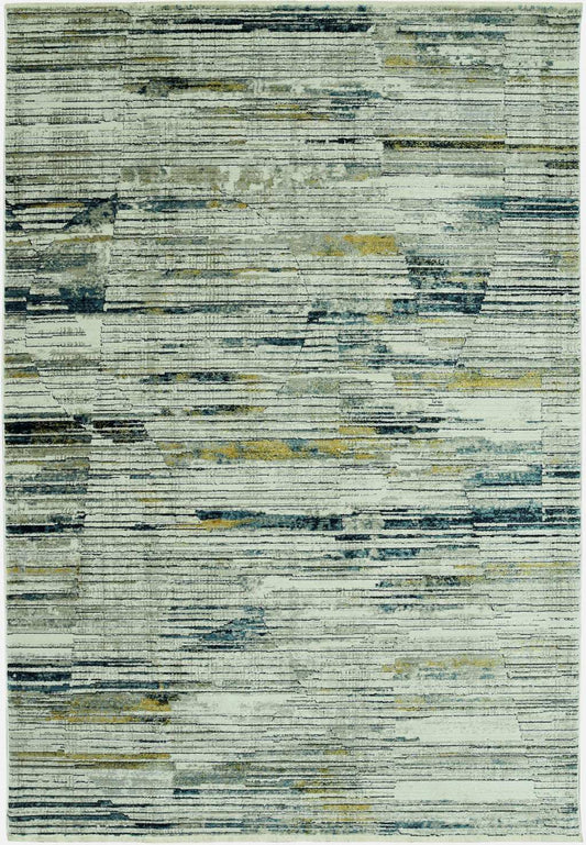4' X 6' Ivory and Blue Abstract Area Rug - Homeroots - Flyclothing LLC