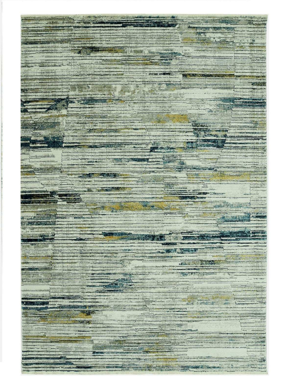 5' X 8' Ivory and Blue Abstract Area Rug - Homeroots - Flyclothing LLC