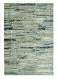 5' X 8' Ivory and Blue Abstract Area Rug - Homeroots - Flyclothing LLC