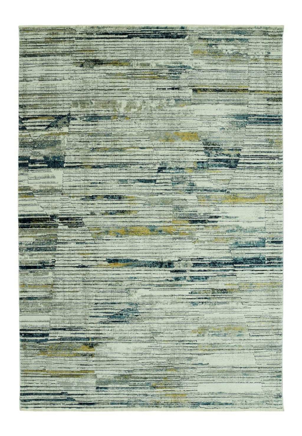 8' X 11' Ivory and Blue Abstract Area Rug - Homeroots - Flyclothing LLC