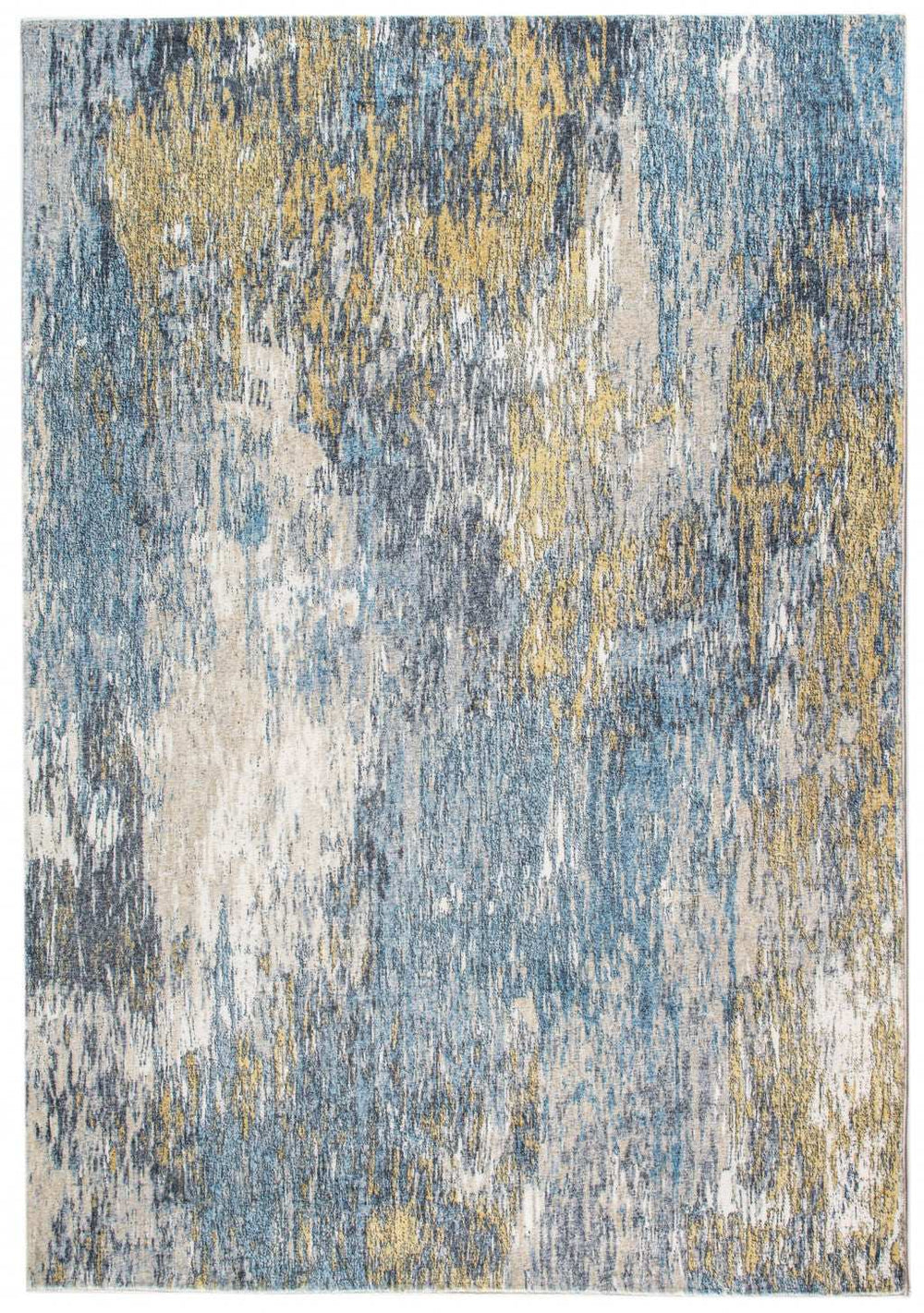 6' X 9' Blue and Gold Abstract Area Rug - Homeroots - Flyclothing LLC