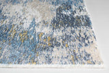 8' X 10' Blue and Gold Abstract Area Rug - Homeroots - Flyclothing LLC