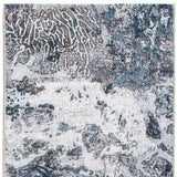 8' Runner Blue and Gray Abstract Runner Rug - Homeroots - Flyclothing LLC