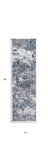 8' Runner Blue and Gray Abstract Runner Rug - Homeroots - Flyclothing LLC