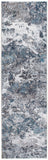 8' Runner Blue and Gray Abstract Runner Rug - Homeroots - Flyclothing LLC