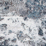 8' Runner Blue and Gray Abstract Runner Rug - Homeroots - Flyclothing LLC