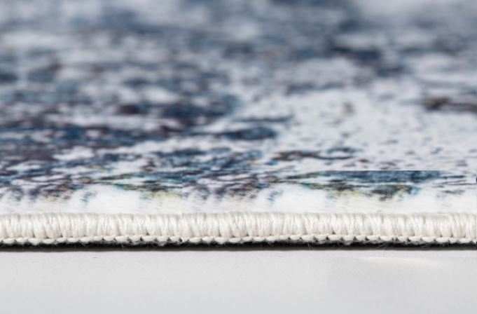 8' Runner Blue and Gray Abstract Runner Rug - Homeroots - Flyclothing LLC