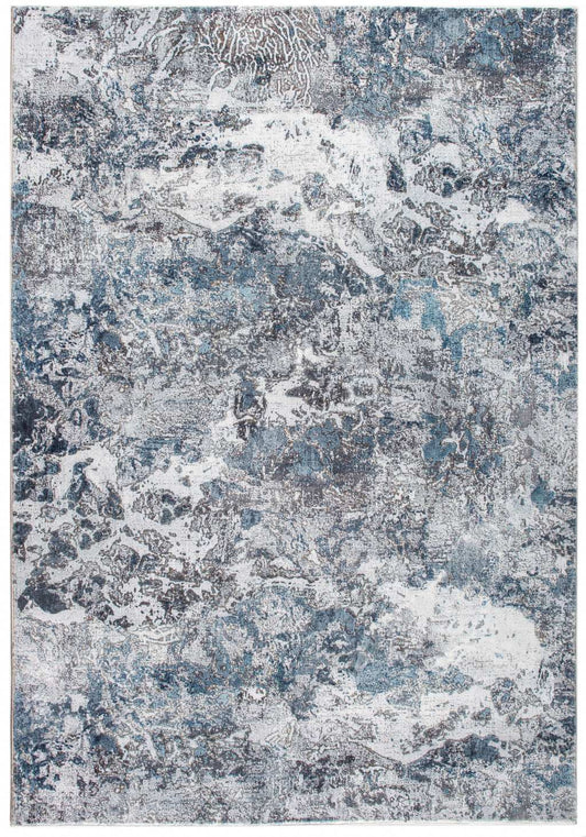 8' X 10' Blue and Gray Abstract Area Rug - Homeroots - Flyclothing LLC