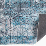 8' X 10' Blue Gray Abstract Cuboid Modern Area Rug - Homeroots - Flyclothing LLC