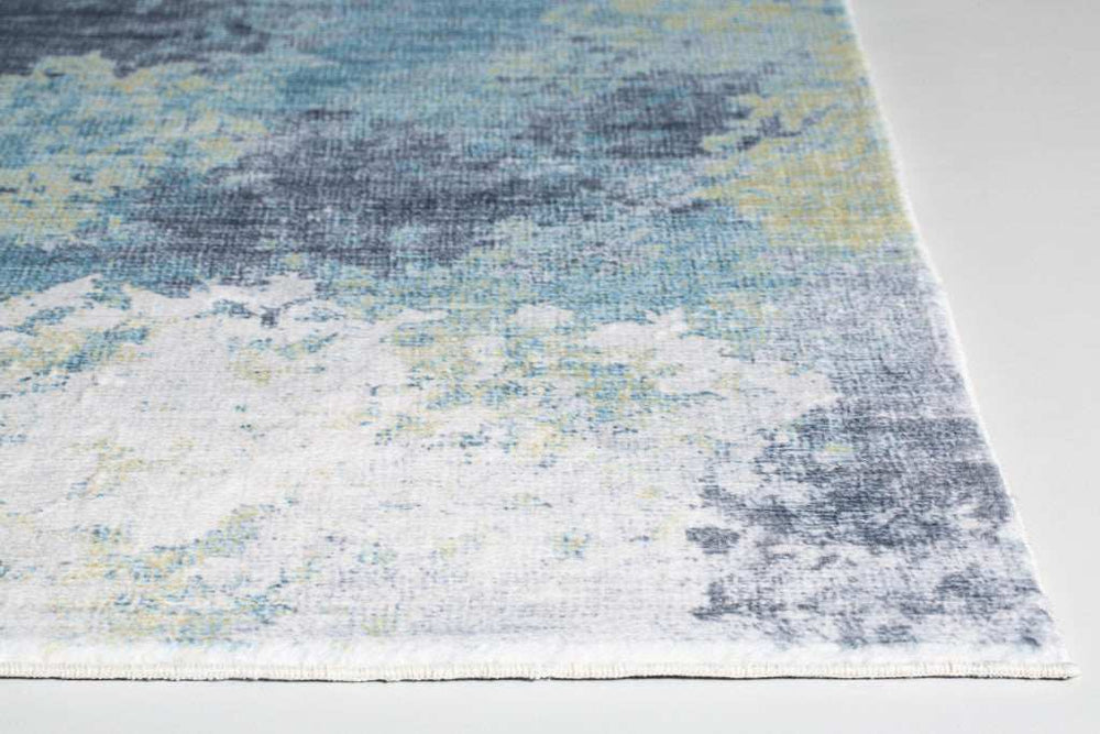 5' X 8' Blue and Ivory Abstract Area Rug - Homeroots - Flyclothing LLC