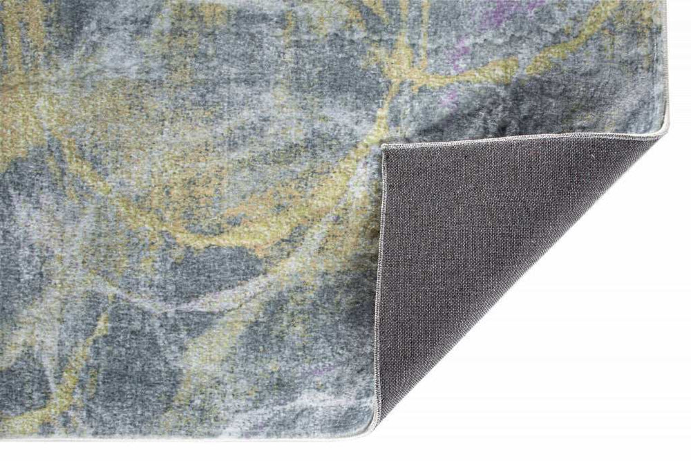 8' Runner Gray Abstract Runner Rug - Homeroots - Flyclothing LLC